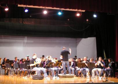 Presidio Brass working with the Tillamook High School Band.